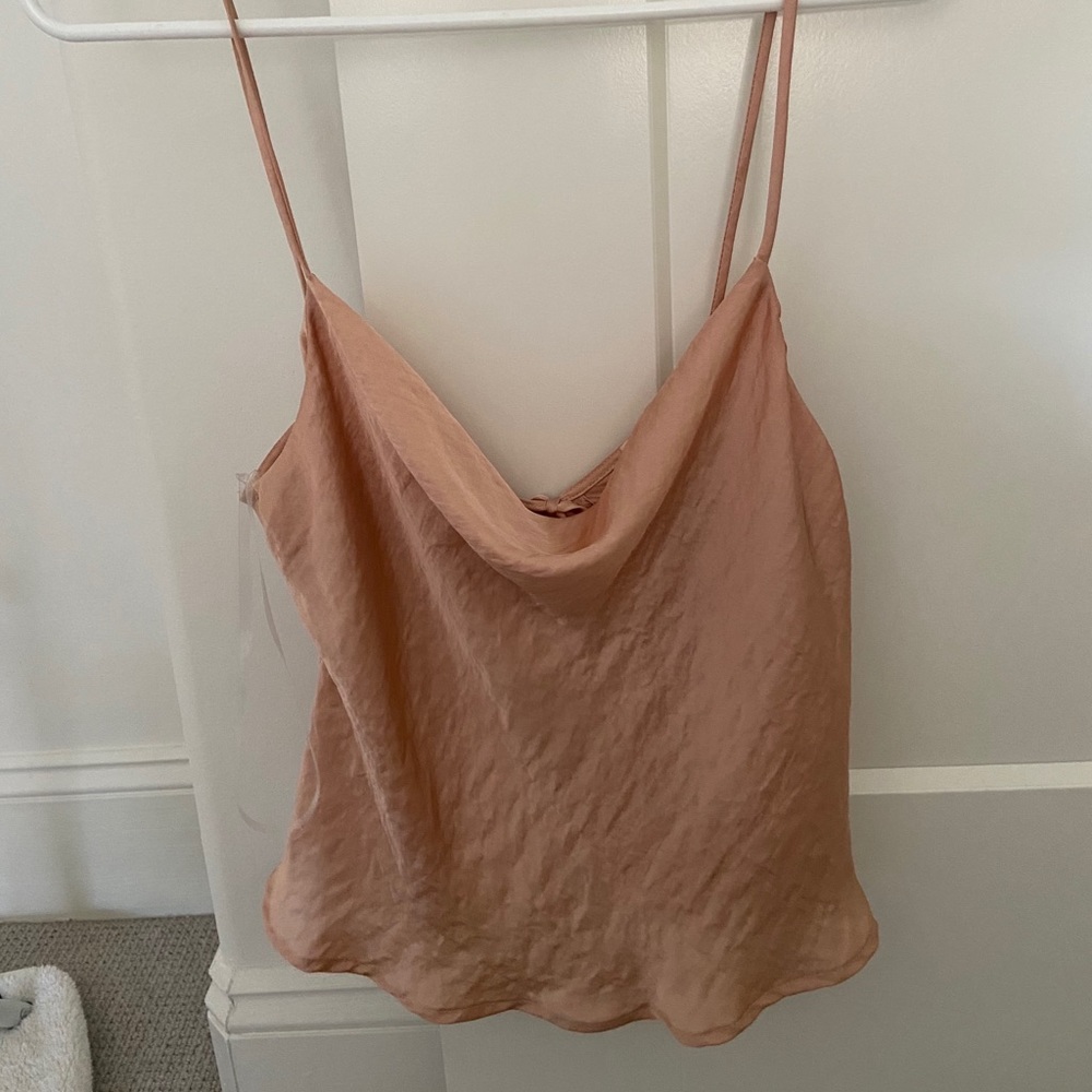 Le Lis satin cowl neck tank top
